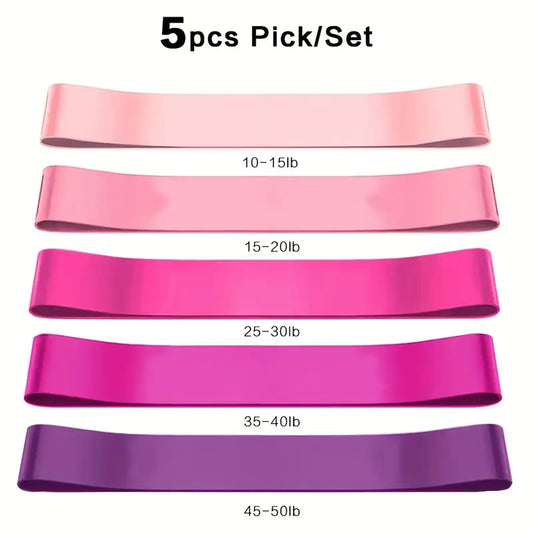 Set 5 Benzi Elastice pentru Fitness și Antrenament – Rezistență Progresivă, Latex Premium