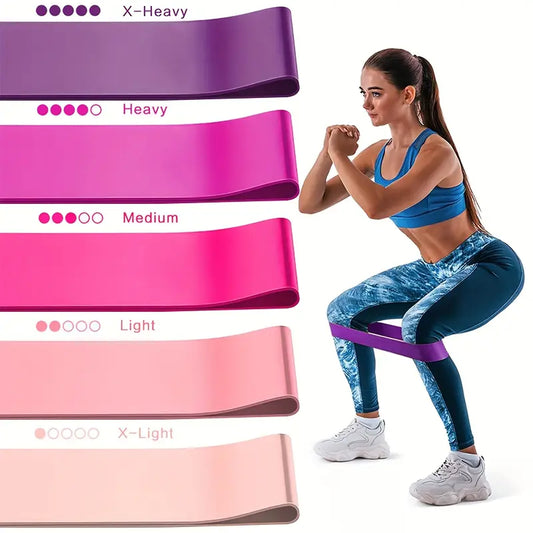 Set 5 Benzi Elastice pentru Fitness și Antrenament – Rezistență Progresivă, Latex Premium